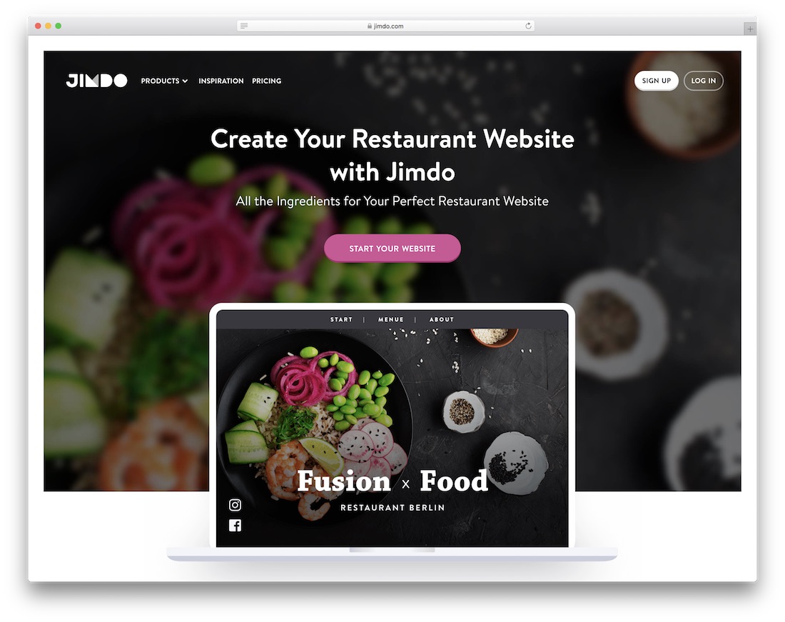 Kreator stron internetowych restauracji Jimdo