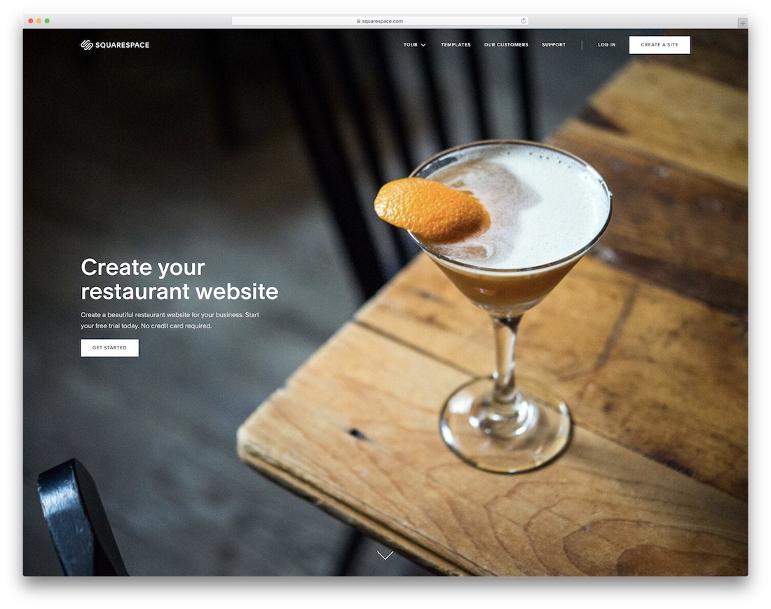 Kreator witryn restauracji squarespace