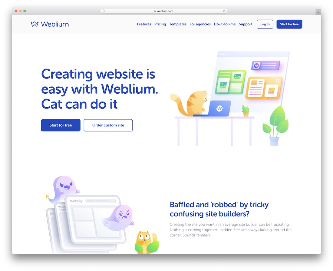 constructor de site-uri web weblium pentru compania de construcții
