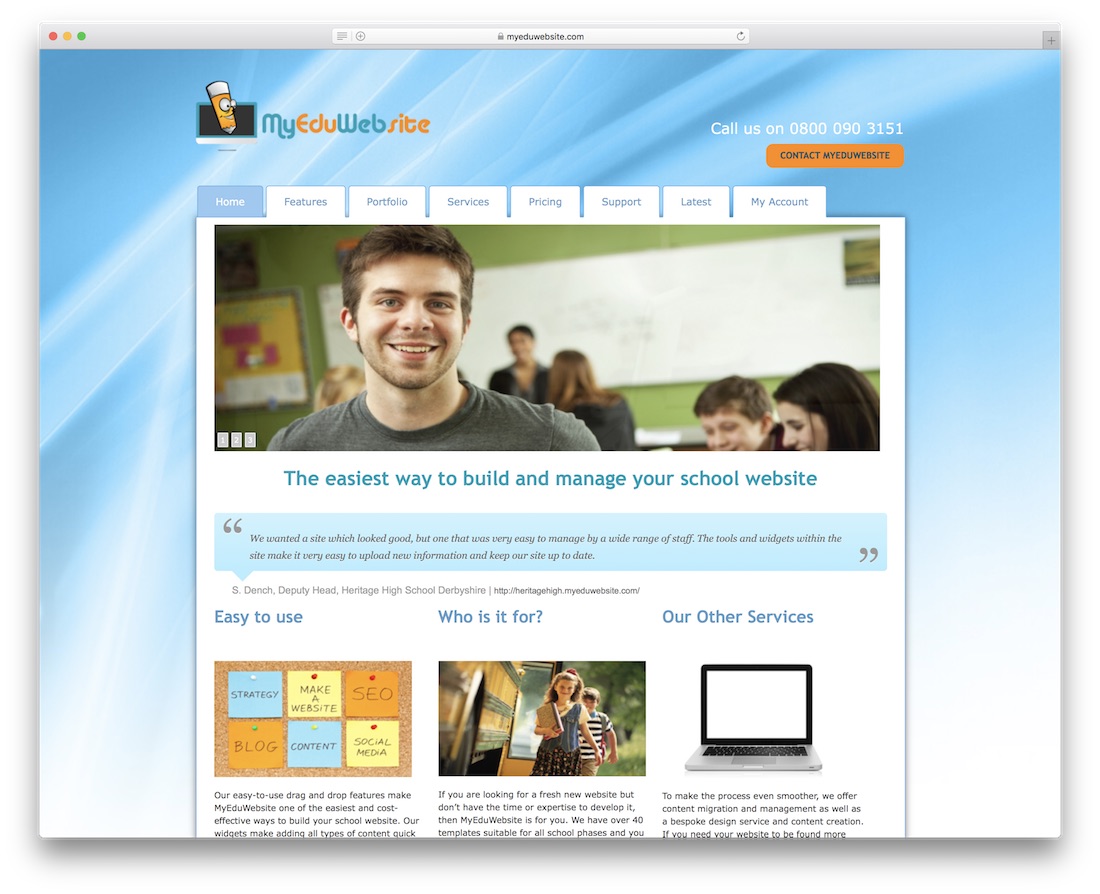 créateur de site Web d'école et d'enseignant myeduwebsite