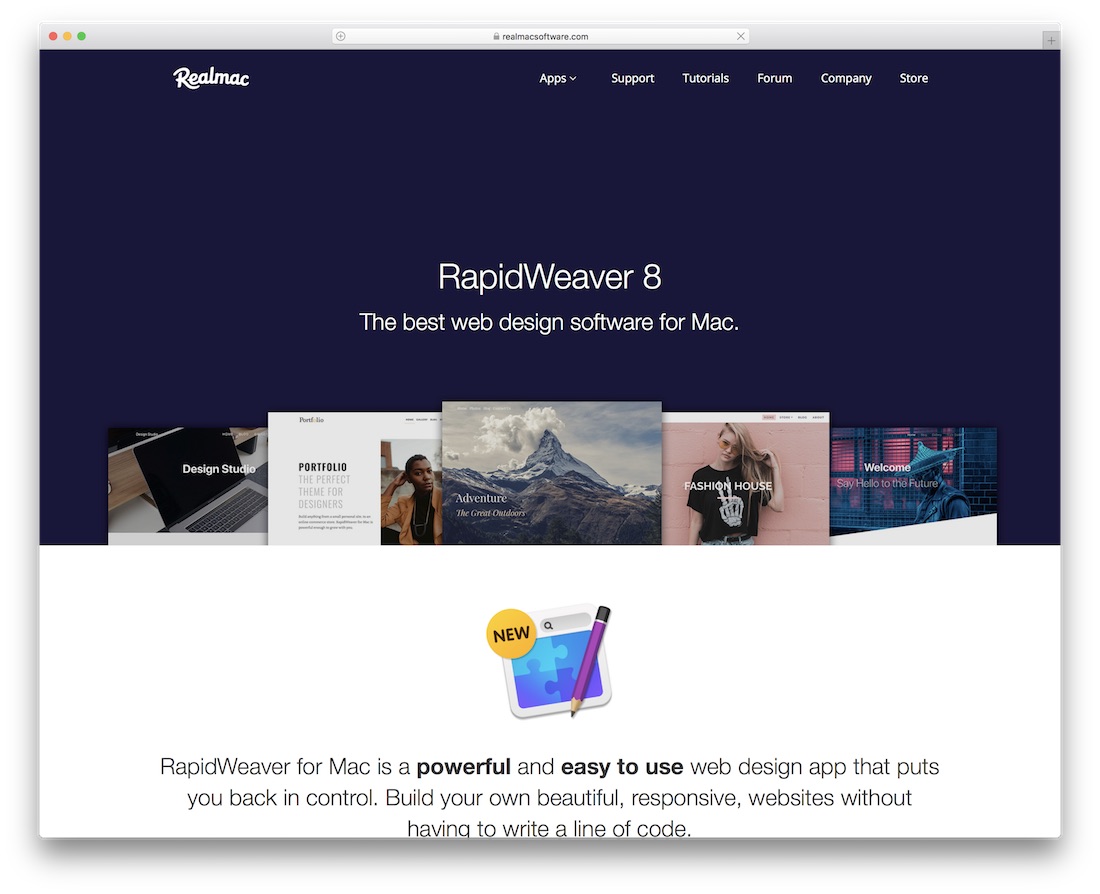 Mac用のrapidweaverウェブサイトビルダー