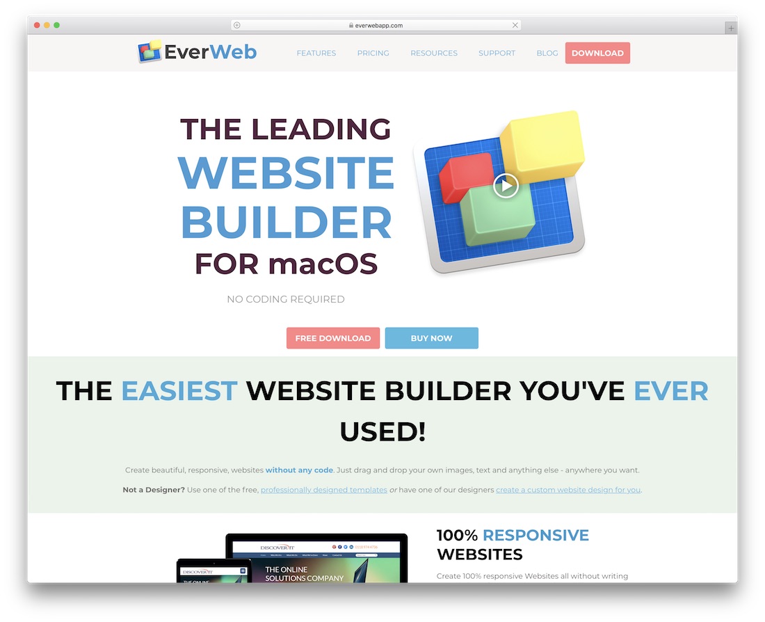 Mac用のeverwebウェブサイトビルダー
