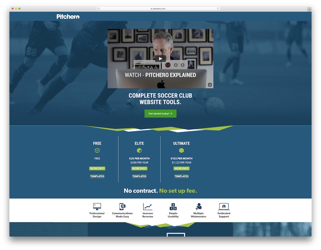 Kreator stron sportowych pitchero