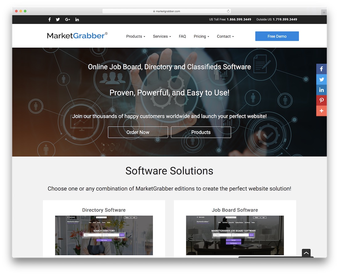 Marketgrabber 디렉토리 웹 사이트 빌더