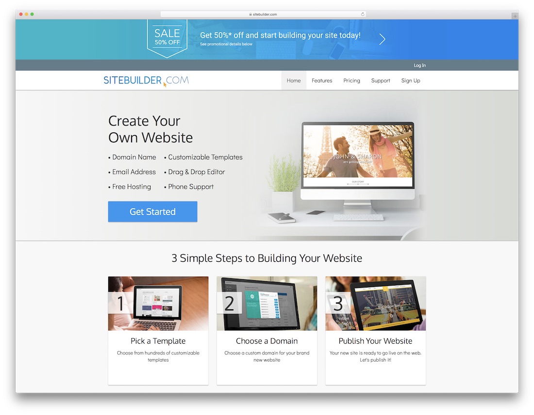 sitebuilder najlepszy jednostronicowy kreator stron internetowych