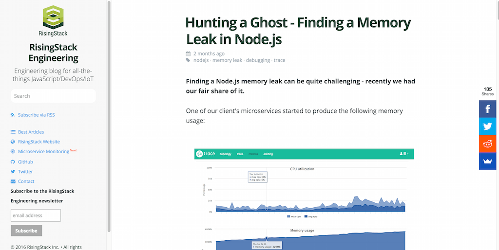 Znajdowanie wycieku pamięci w Node.js