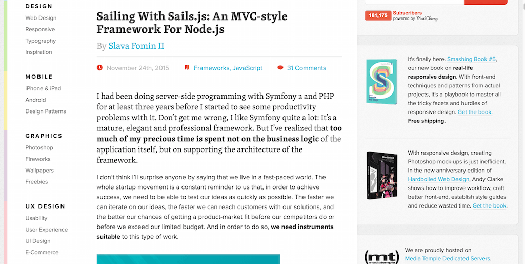 Żeglowanie z Sails.js — frameworkiem w stylu MVC dla Node