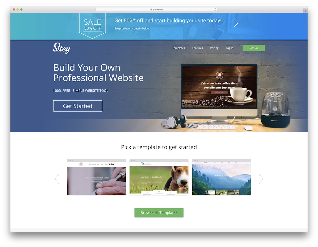 sitey meilleur constructeur de site Web personnel