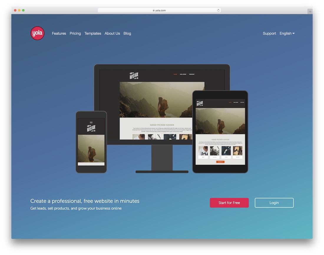 yola kreator stron internetowych i hosting