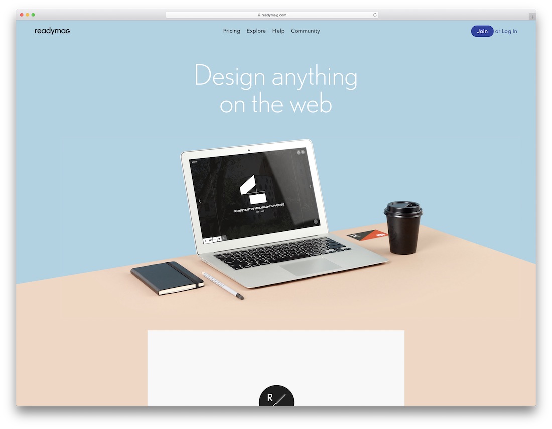 readymag meilleur logiciel de création de site Web