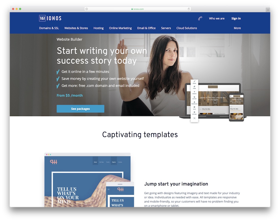 logiciel de création de site Web ionos