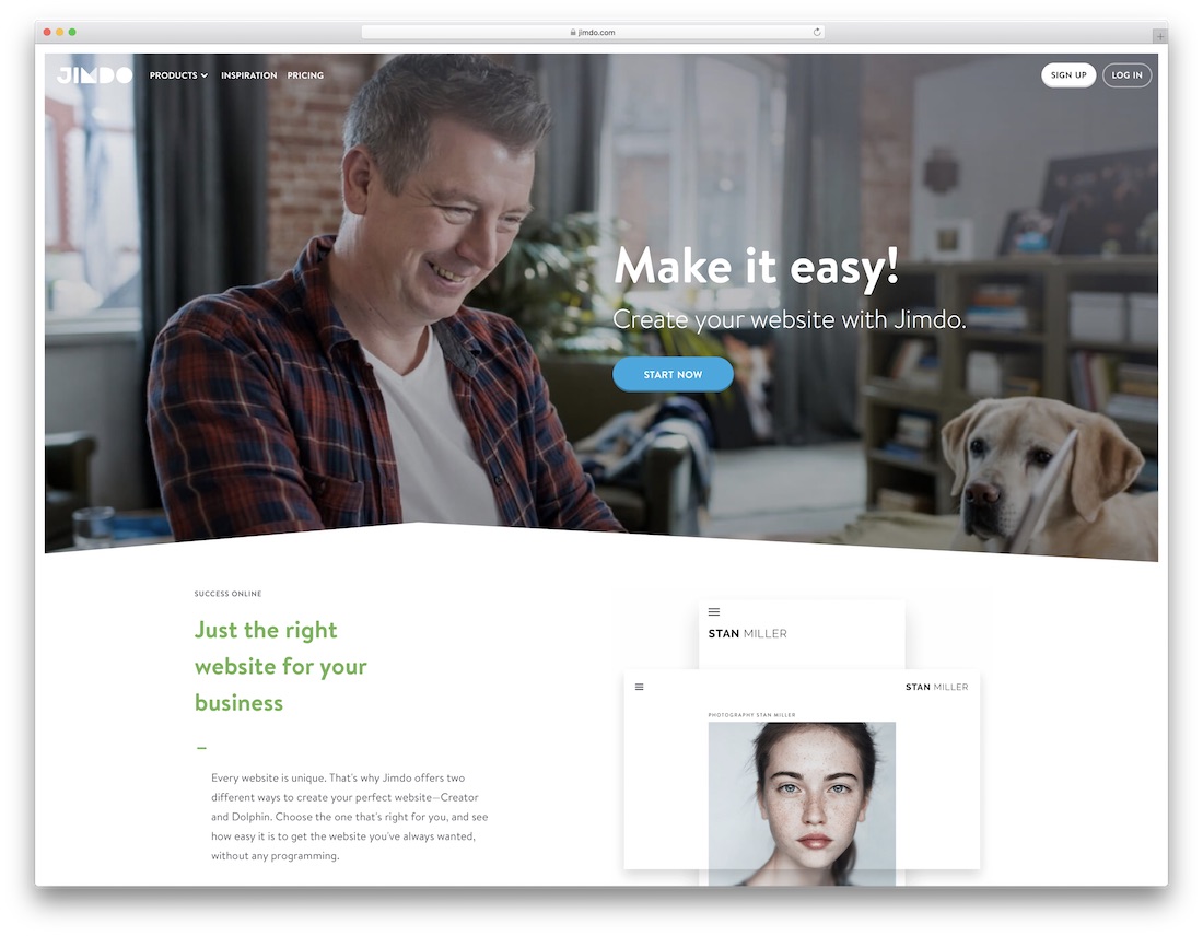 Jimdo meilleur logiciel de création de site Web
