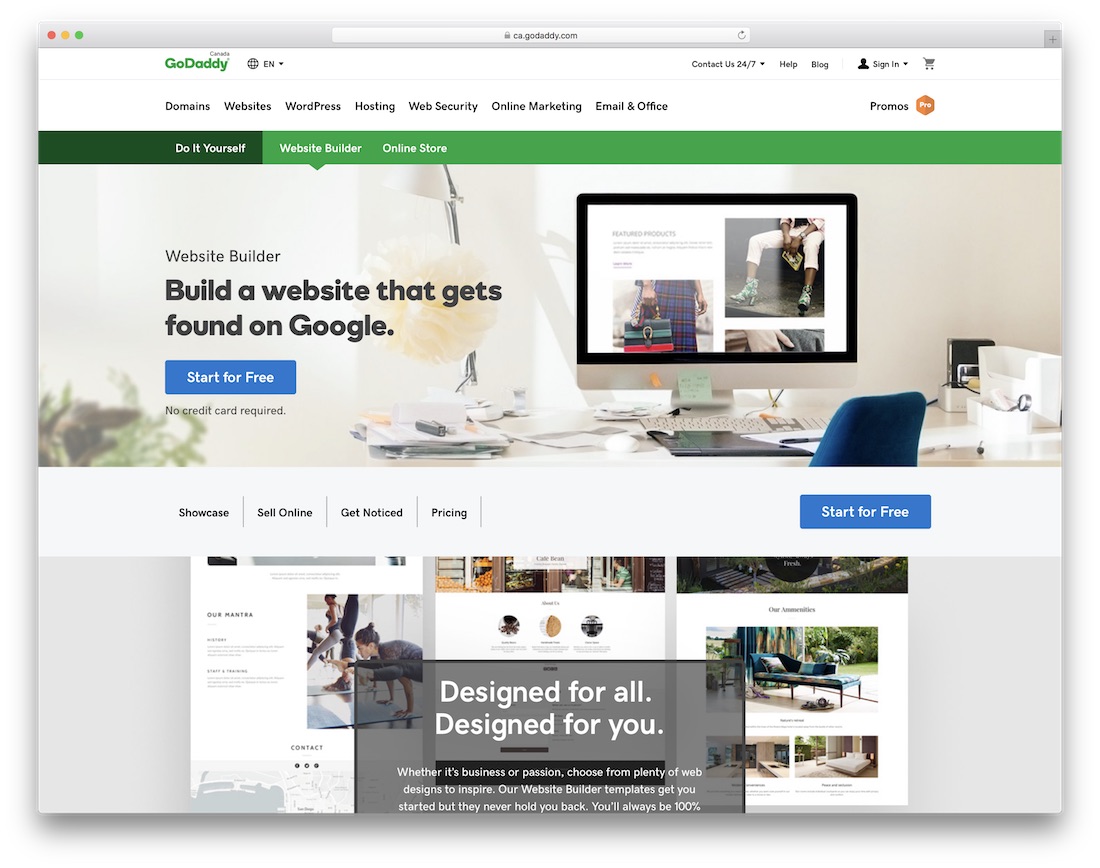 GoDaddy najłatwiejszy kreator stron internetowych