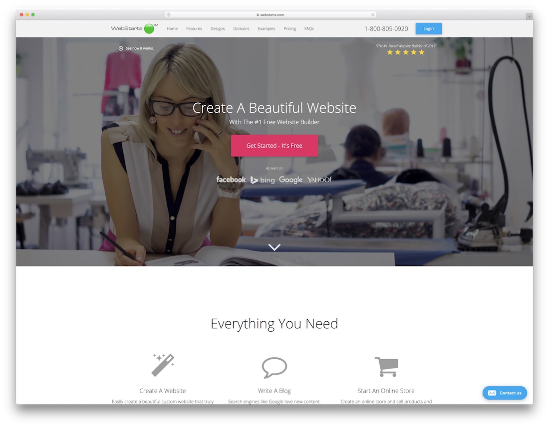 webstarts無料ポートフォリオウェブサイトビルダー