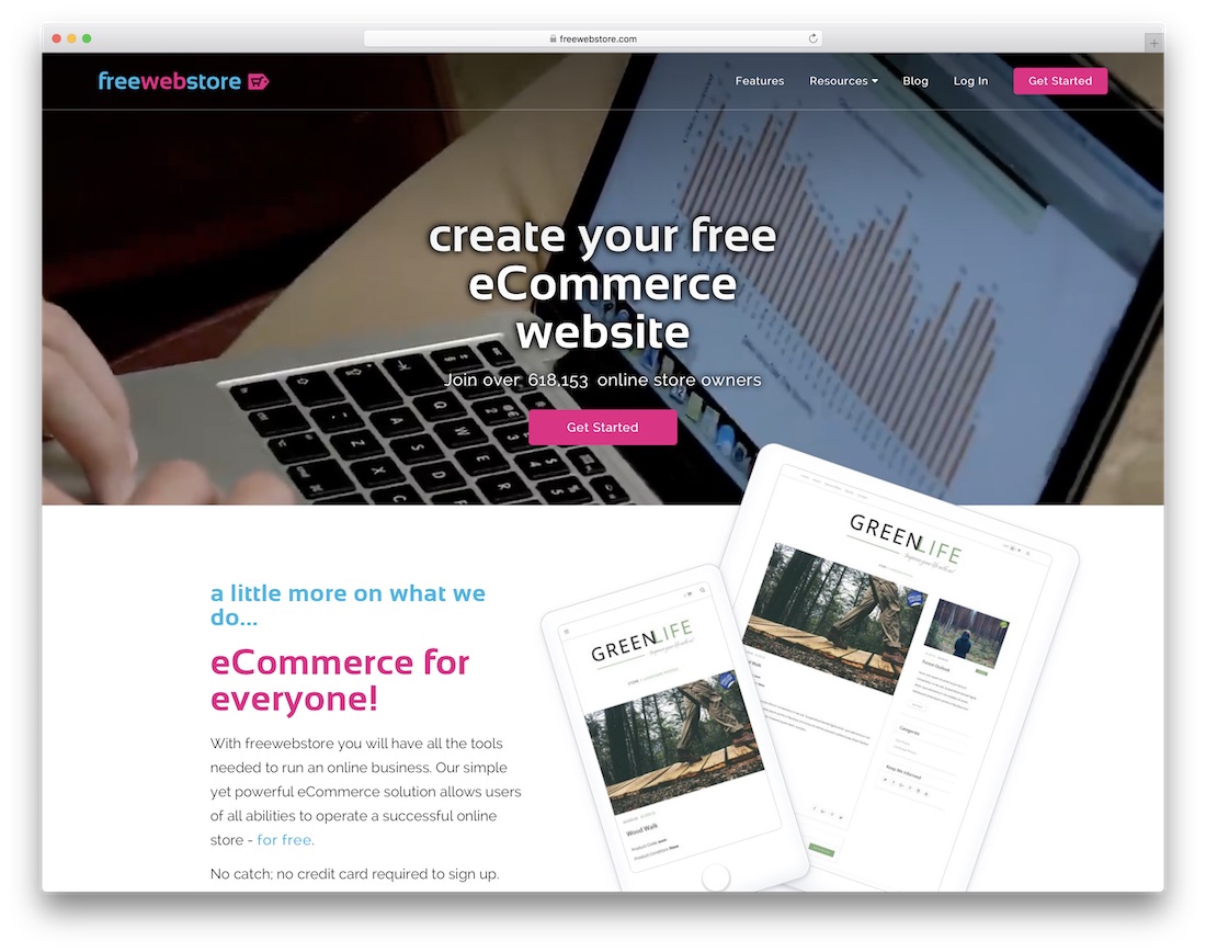 constructeur de boutique en ligne freewebstore