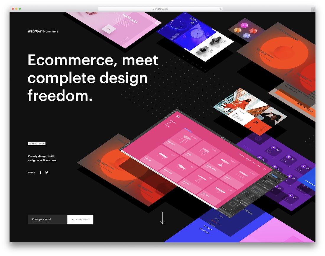 constructeur de boutique en ligne webflow