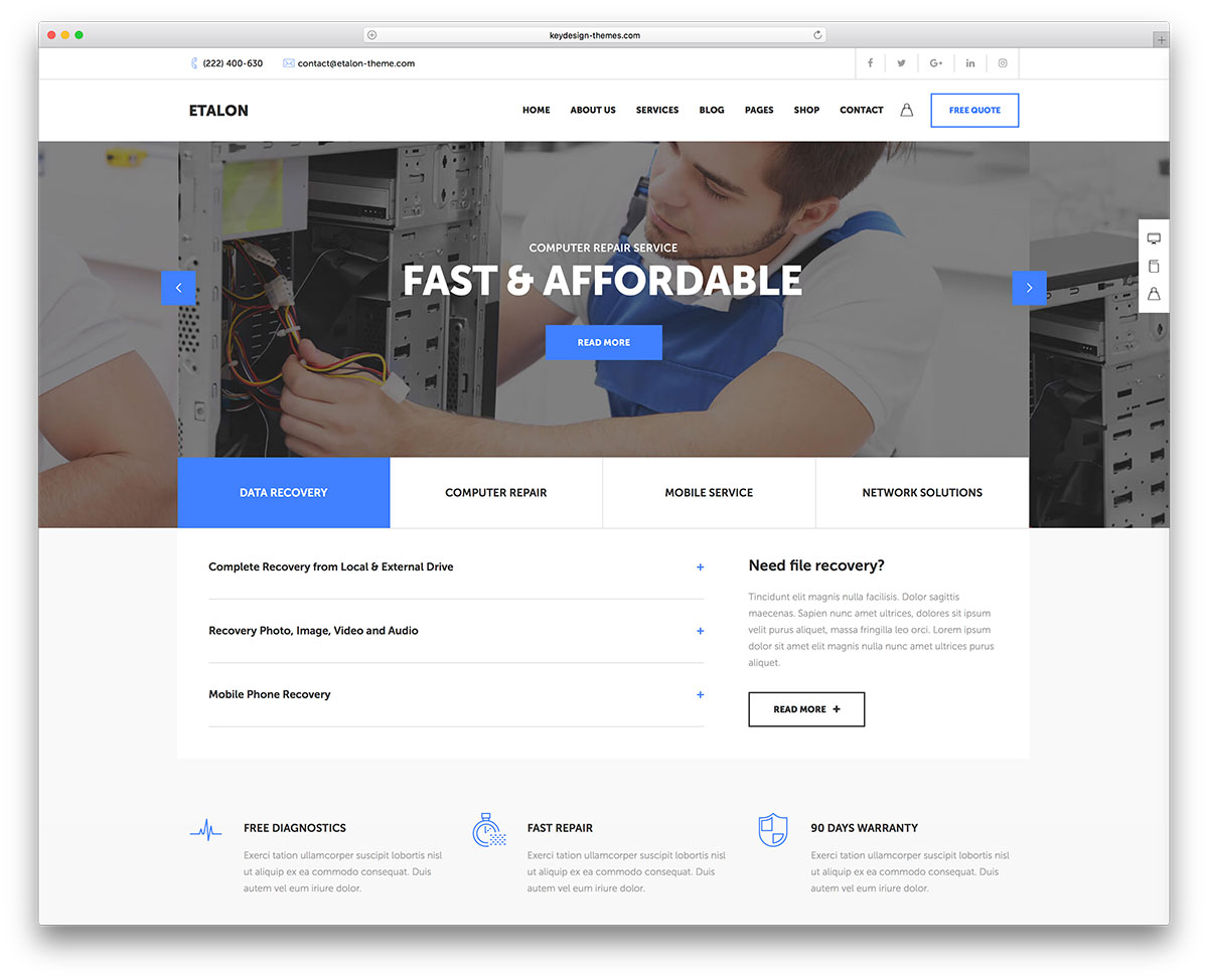 Etalon - Wielozadaniowy projekt strony internetowej dla motoryzacji