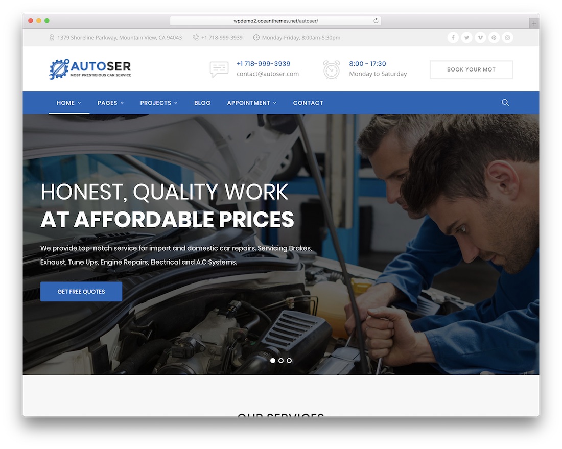 autoser auto service wordpress motyw