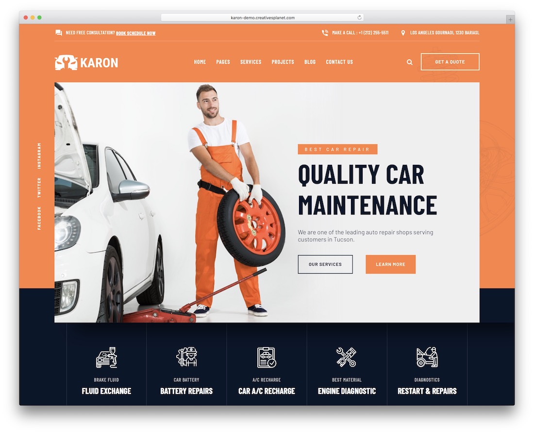 Karon auto service wordpress motyw