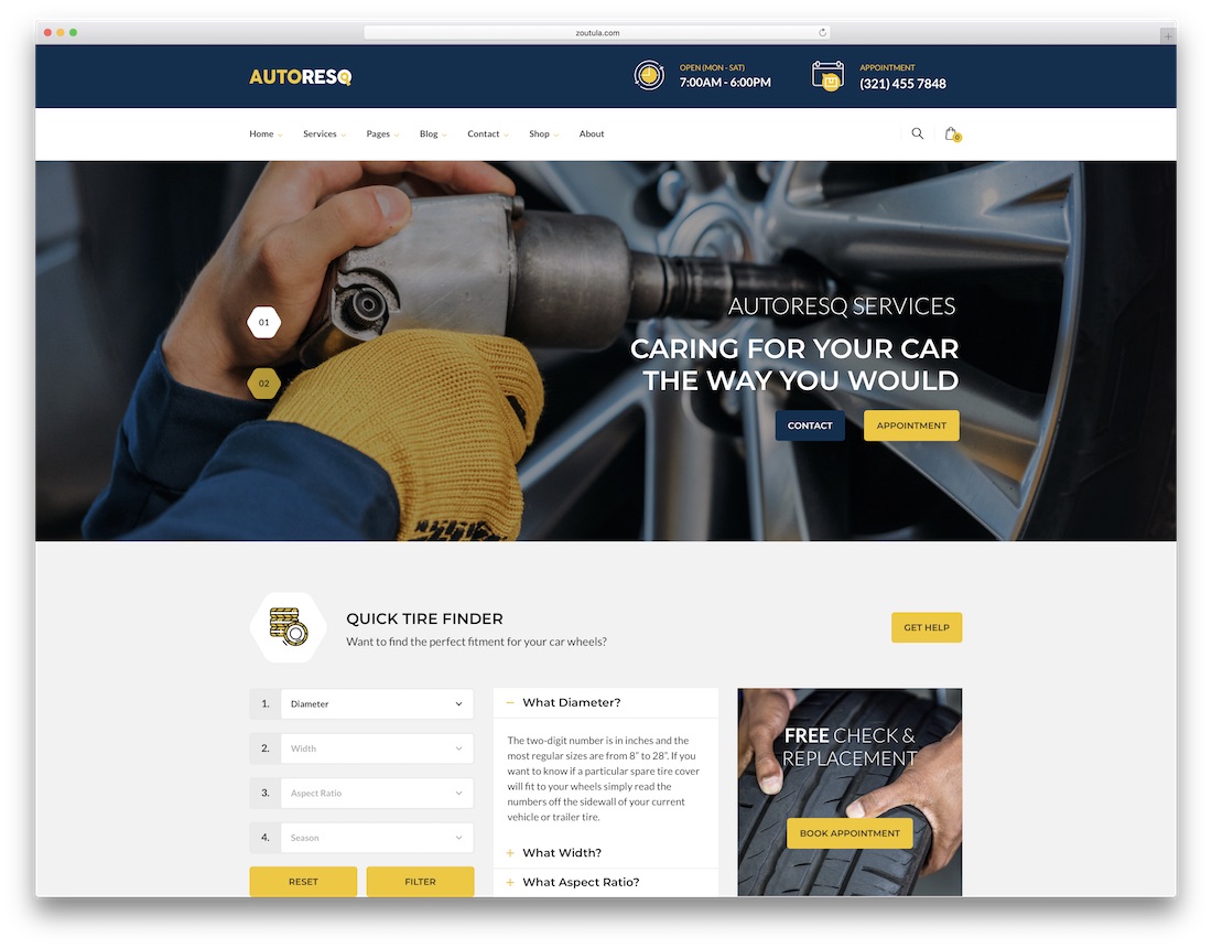 Autoresq auto service wordpress motyw