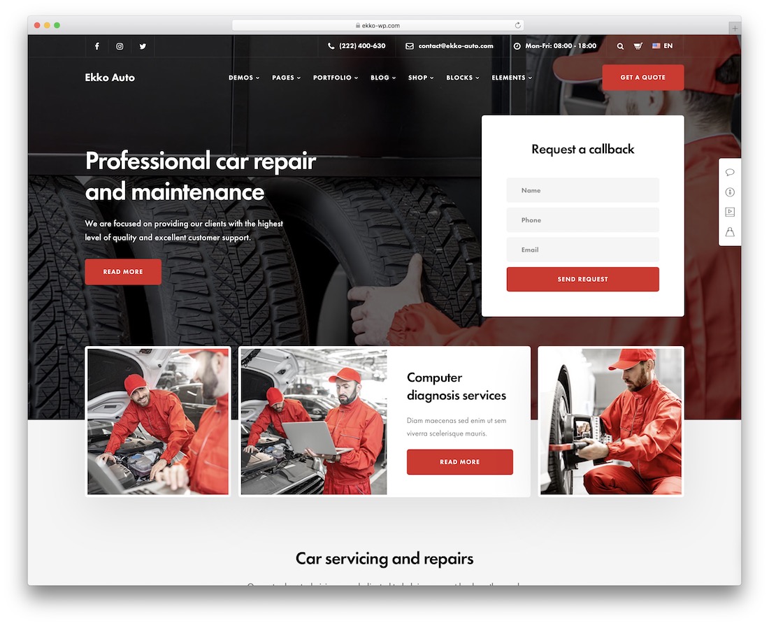 ekko auto service wordpress motyw