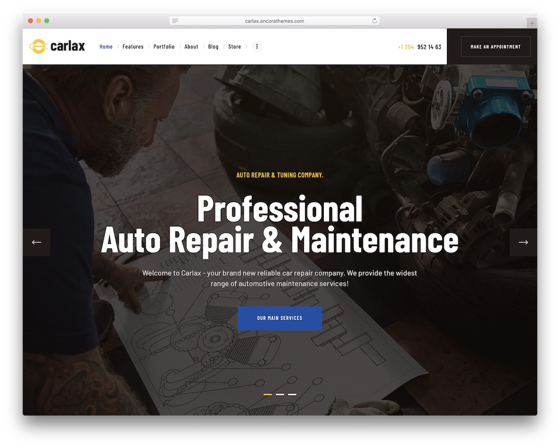 Motyw wordpress carlax auto service