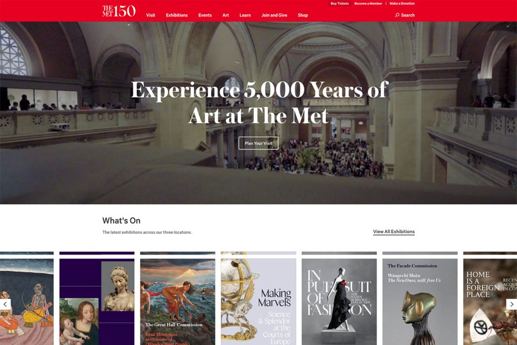 Desain situs web Met Museum