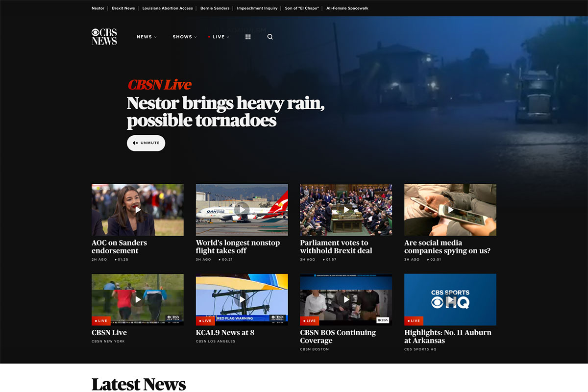 Strona internetowa CBS News