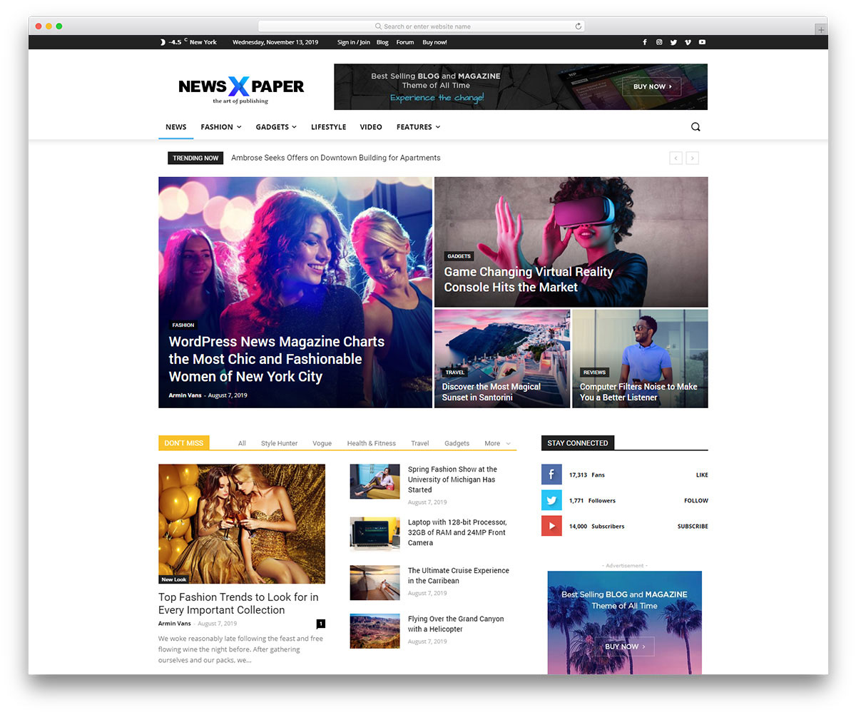 motyw gazety wordpress