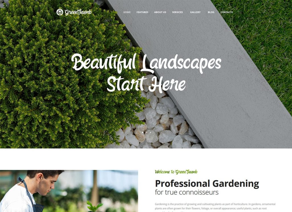 Jempol Hijau | Tema WordPress Layanan Berkebun & Lansekap