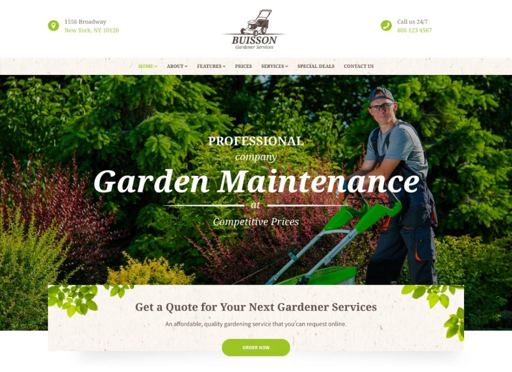 Buisson | Tema WordPress Layanan Berkebun & Lansekap