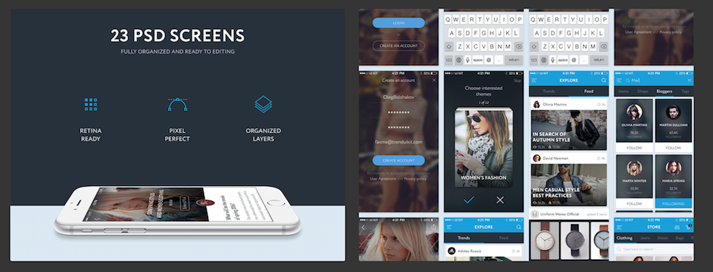 Zestaw UI Trend