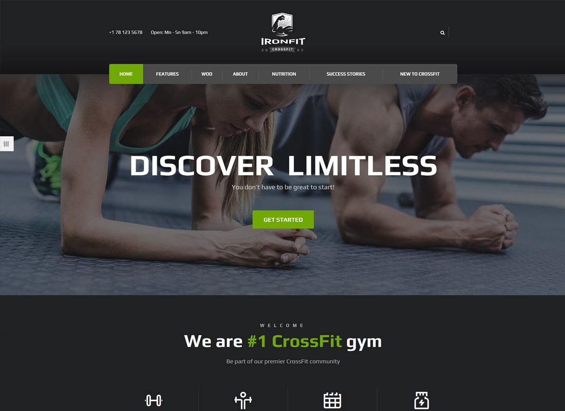 Ironfit | Fitness, siłownia i Crossfit Motyw WordPress