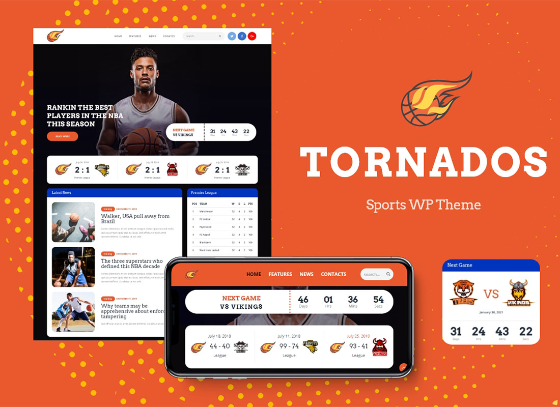 Tornada | Koszykówka Motyw WordPress