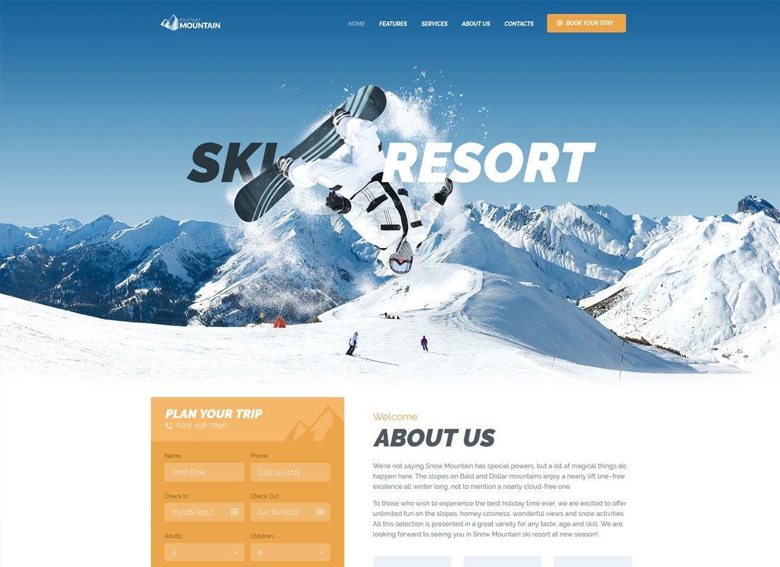 Śnieżna Góra | Motyw WordPress w ośrodku narciarskim i snowboardzie
