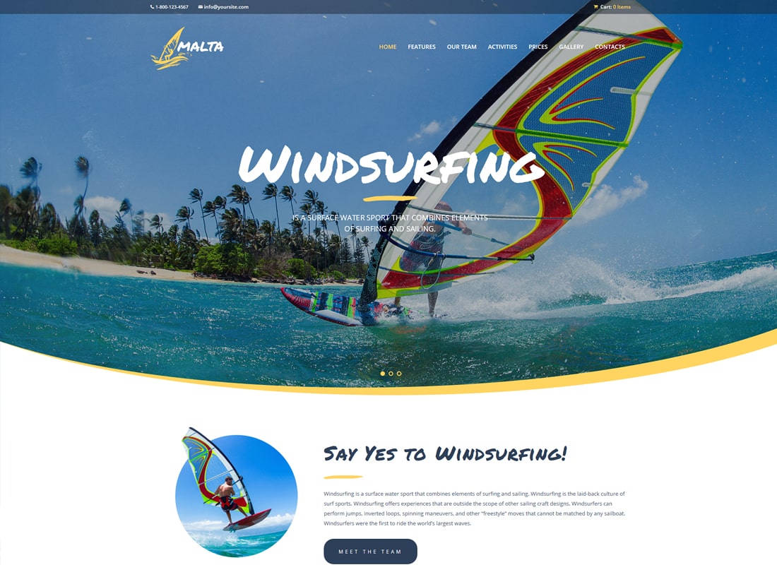 Malta | Motyw WordPress Centrum windsurfingu, kitesurfingu i wakesurfingu