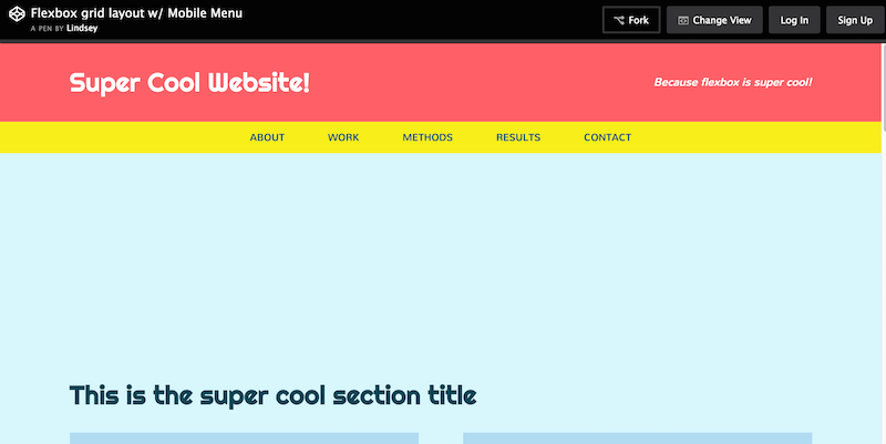 Disposition de la grille Flexbox avec menu mobile