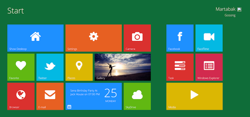 Metro UI -- Windows 8