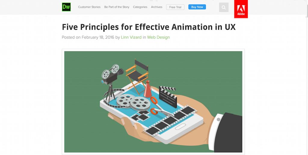 Cinci principii pentru o animație eficientă în UX