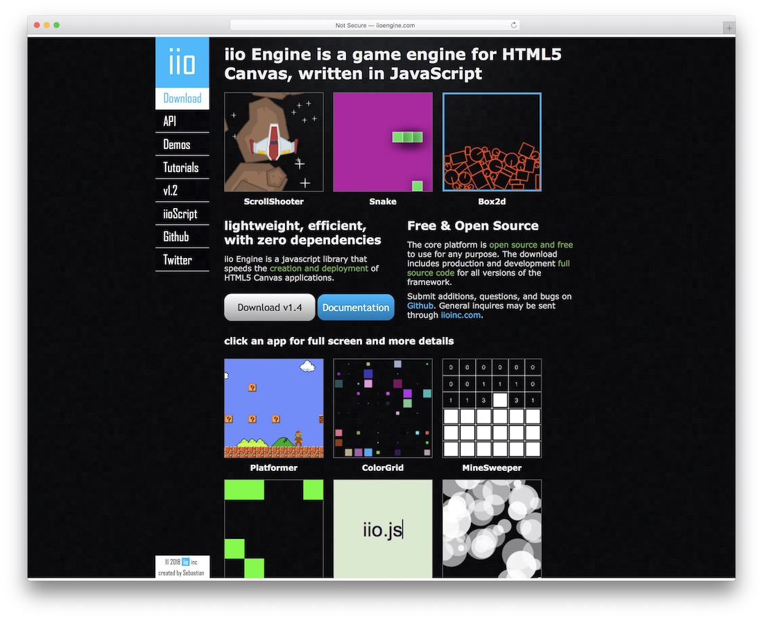 cadru de joc iio engine html5
