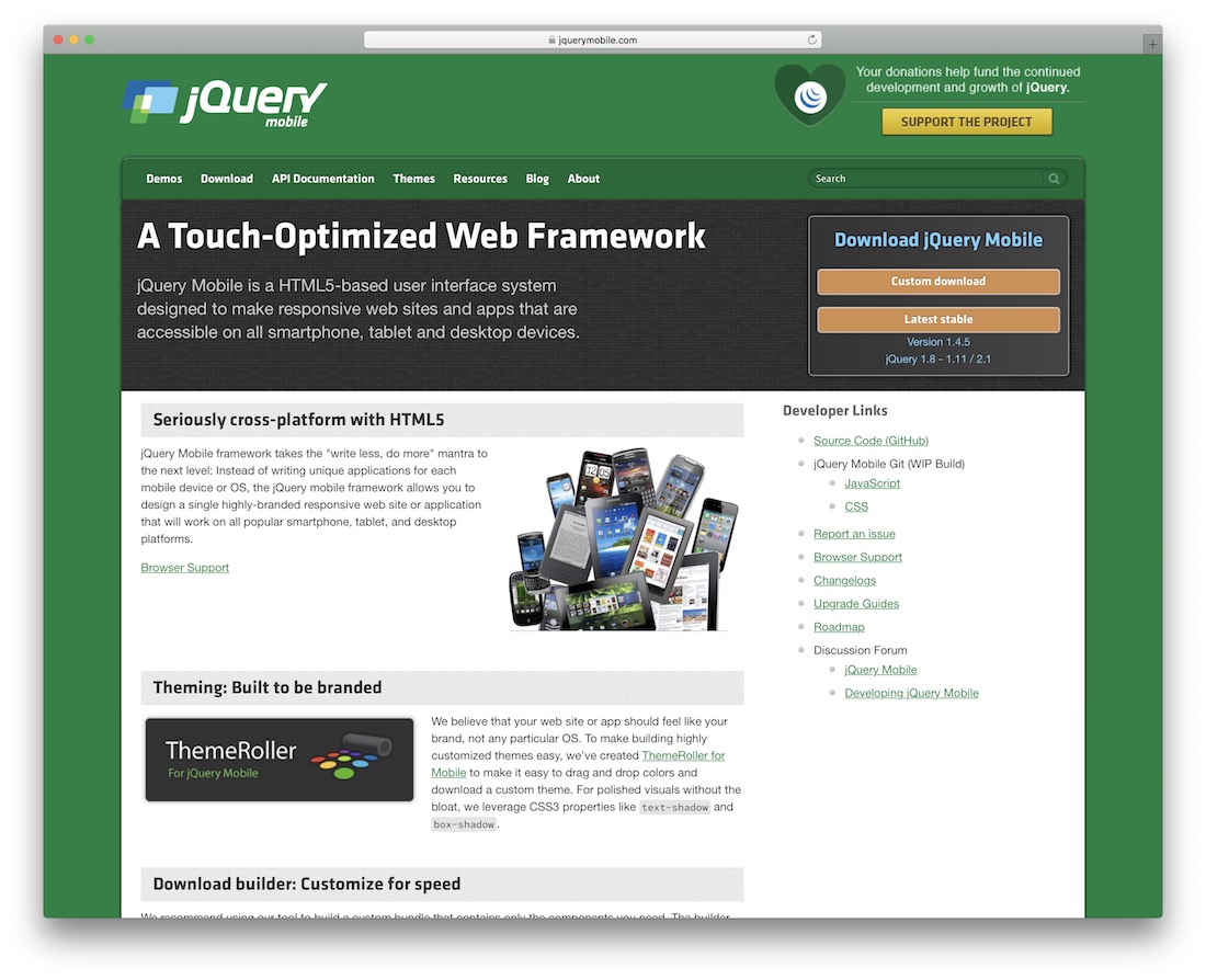 jquery mobile html5 framework