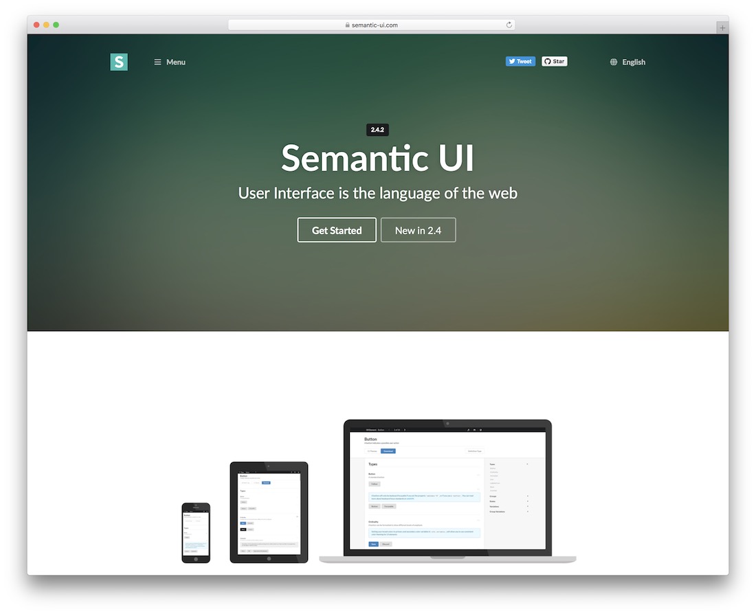 cadru semantic ui html5