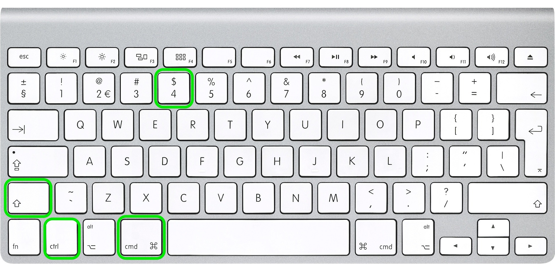 Comandă ⌘ + Control + Shift + 4
