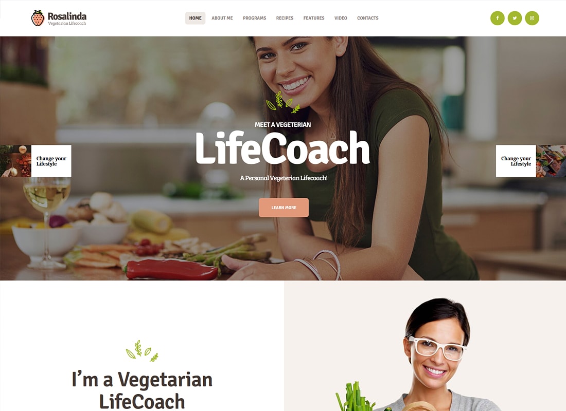 Rosalinda | Pelatih Kesehatan & Gaya Hidup Vegetarian Blog Tema WordPress