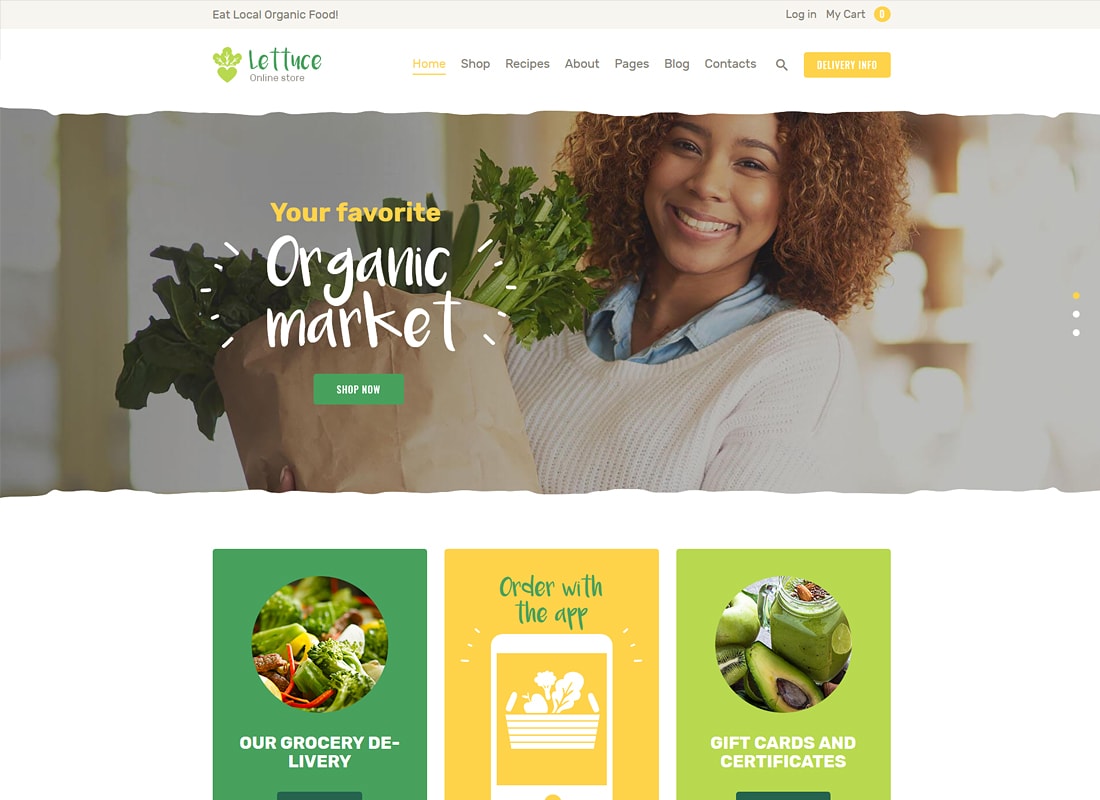 Selada | Tema WordPress Makanan Organik & Produk Ramah Lingkungan