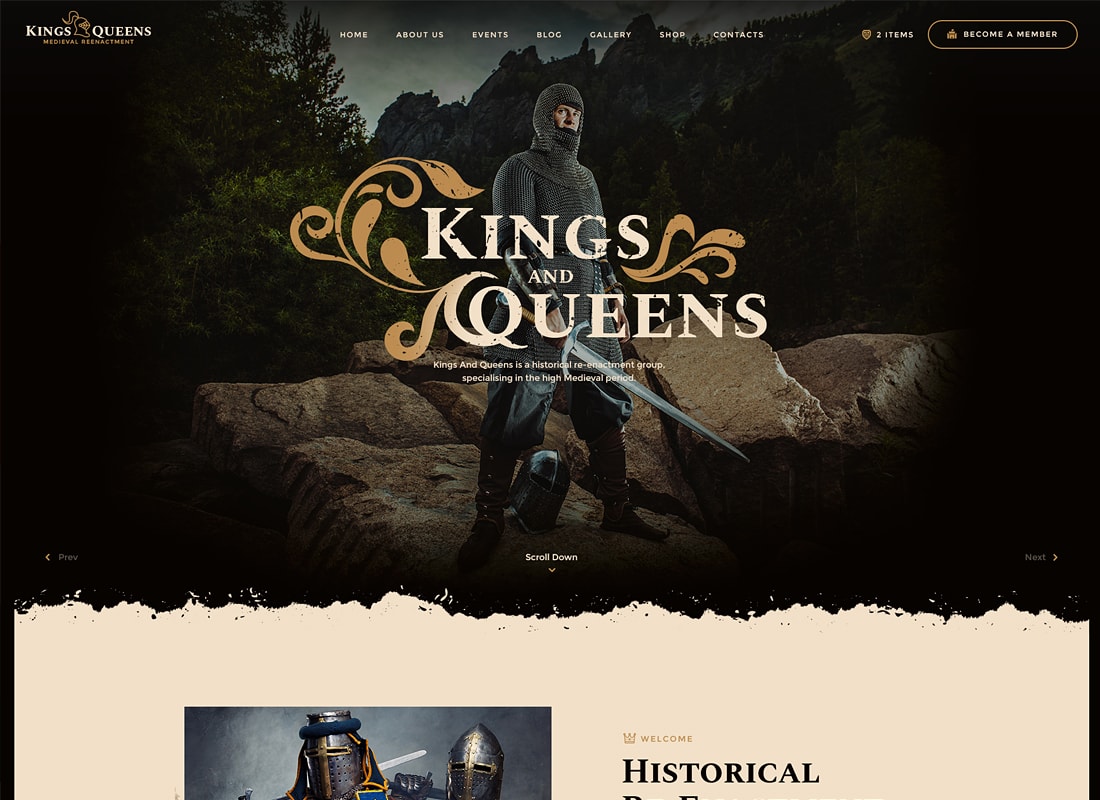 Raja & Ratu | Tema WordPress Pemeragaan Sejarah