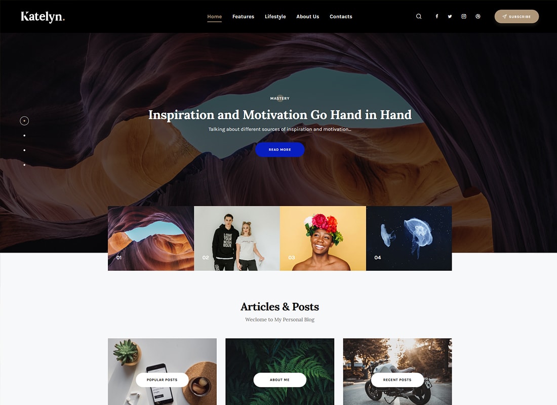 Katelyn | Tema WordPress Blog Gutenberg