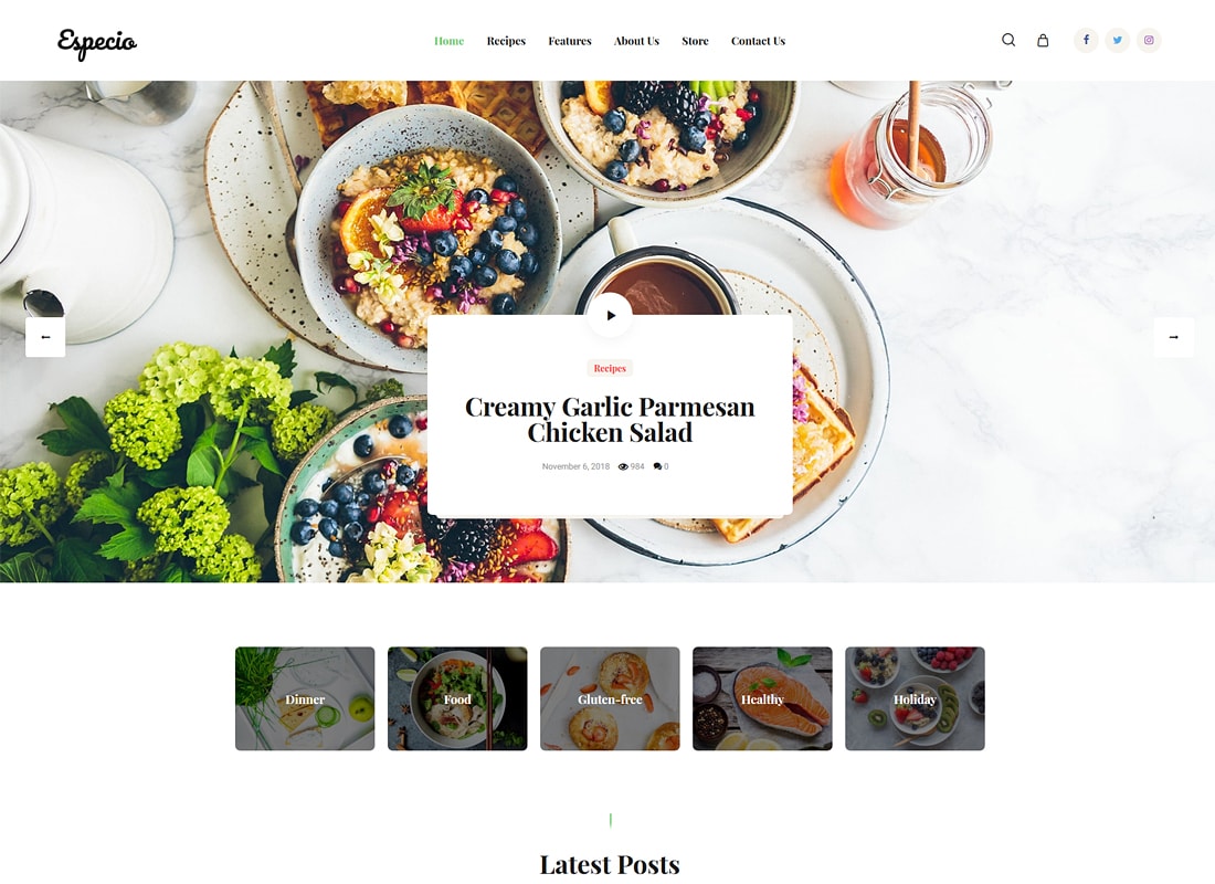 Khusus | Tema WordPress Blog Makanan Gutenberg