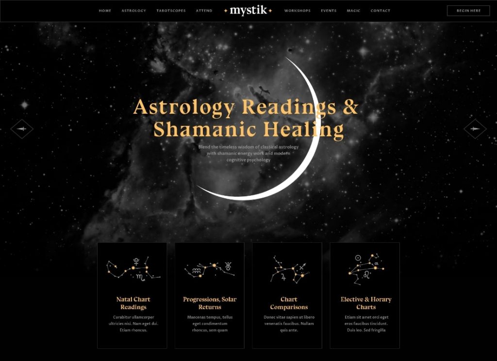 Mystik | Astrologia e oroscopo esoterico Cartomanzia Tema WordPress + RTL