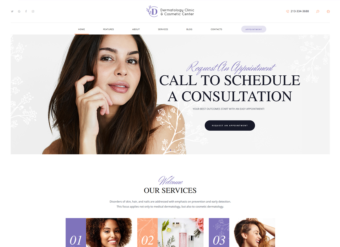 D&C | Tema WordPress per clinica dermatologica e centro di cosmetologia
